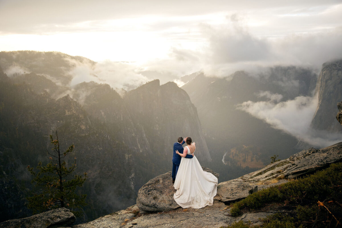 sunset elopement in yosemite