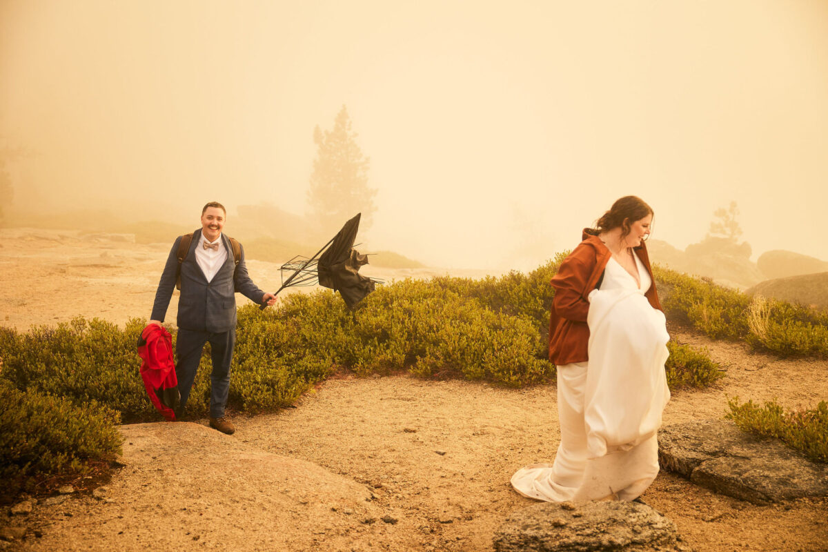 sunset elopement in yosemite