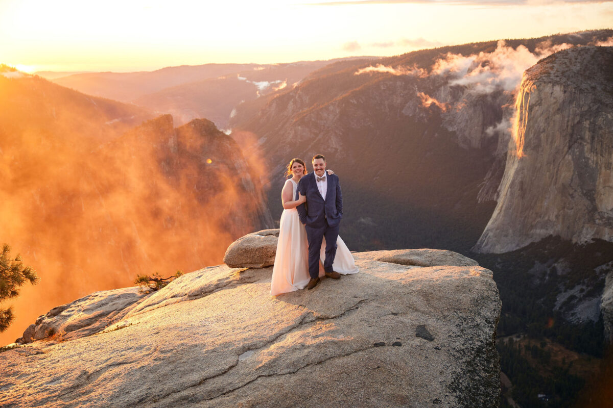 sunset elopement in yosemite